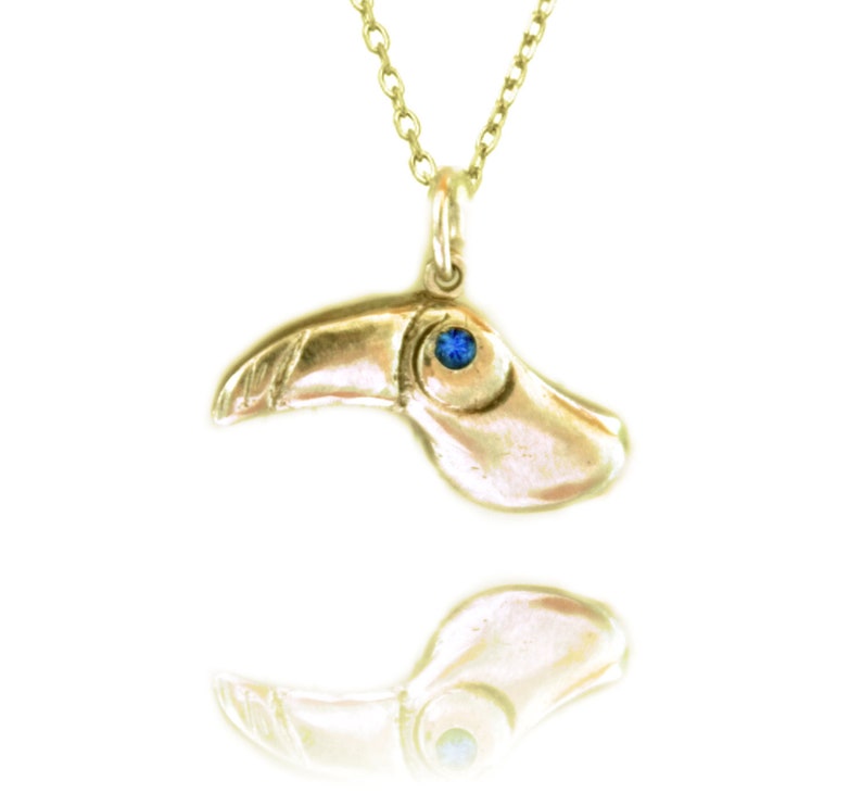 18 Sterling Silver Toucan Bird Pendant Necklace