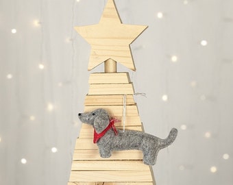 Décoration de sapin de Noël à suspendre pour chien Weiner en feutre, cadeaux pour les amoureux des chiens, décoration des fêtes, cadeau de moins de vingt ans, chien saucisse, Daschund, Doxie