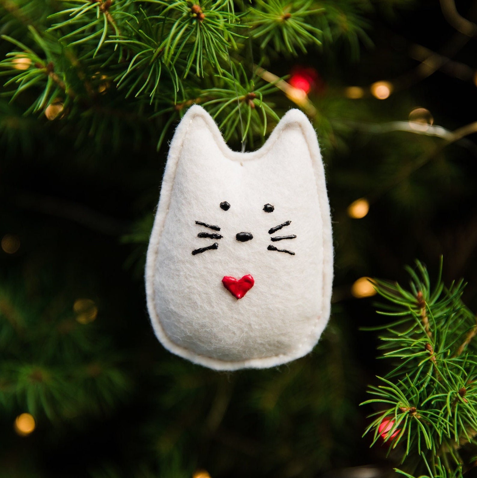 Felt Cat Ornament Felt Cat Ornament Felt Ornament Christmas Etsy