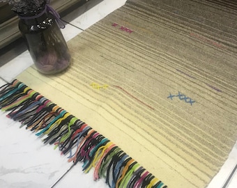 Handwoven Natural Wool Rug, Undyed Earth Tones Kilim, Rustic Boho Area Mat