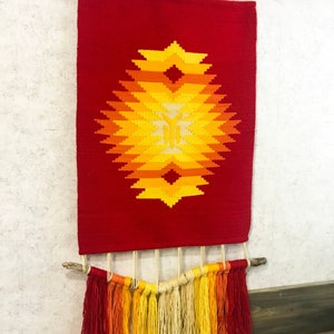 Hand woven wall hanging, Red home decor, Wall tapestry, Boho wall fiber art, Textile wall art, Red home accent, Handmade new home gift