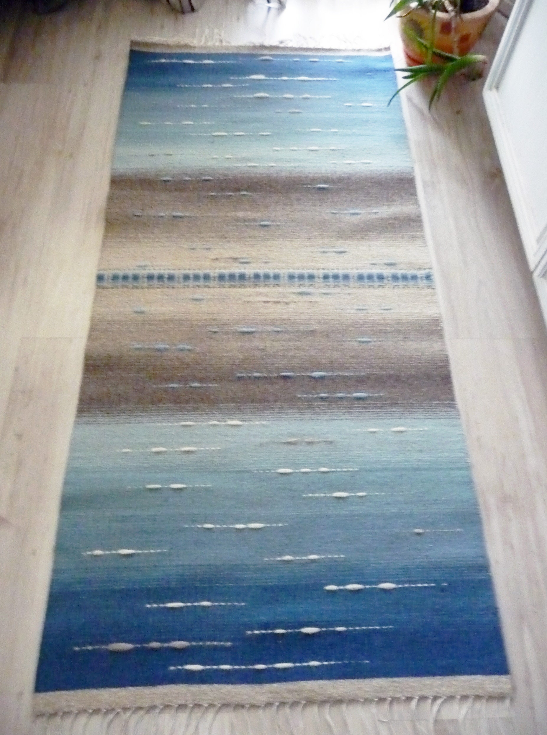 Blue Wool Rug the Sea Handwoven Area Rug Hand Etsy