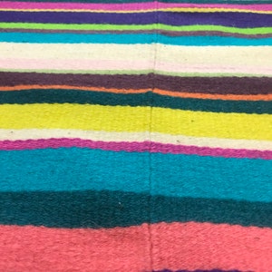 Handwoven wool colorful carpet, Bedroom boho area rug, Living room carpet, Vivid colors kid's rug, Washable carpet, Unique art home textile. image 3