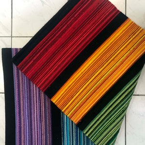 Handwoven rainbow wool rug, Handmade colorful bedroom runner rug, High-quality living room area rug, Modern boho carpet, Washable runner