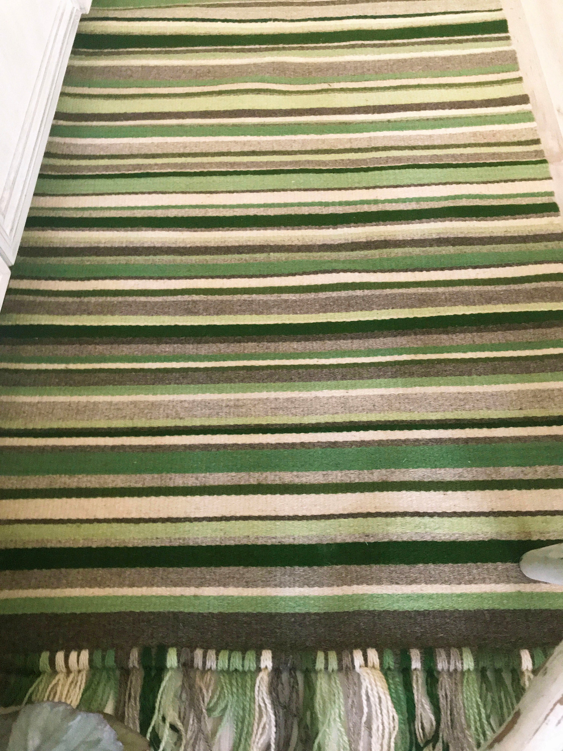 Hand Woven Wool Rug / Green Organic Rug / Handmade Runner Rug Etsy UK