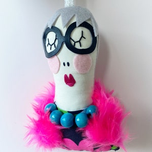 Iris Apfel, Christmas decoration, hanging doll