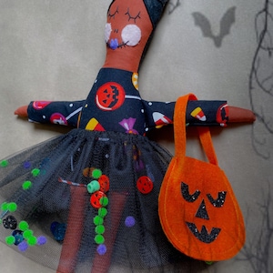 Trick or Treat, Princess Party Doll, Halloween, Creepy, Fabric Doll, Dolly