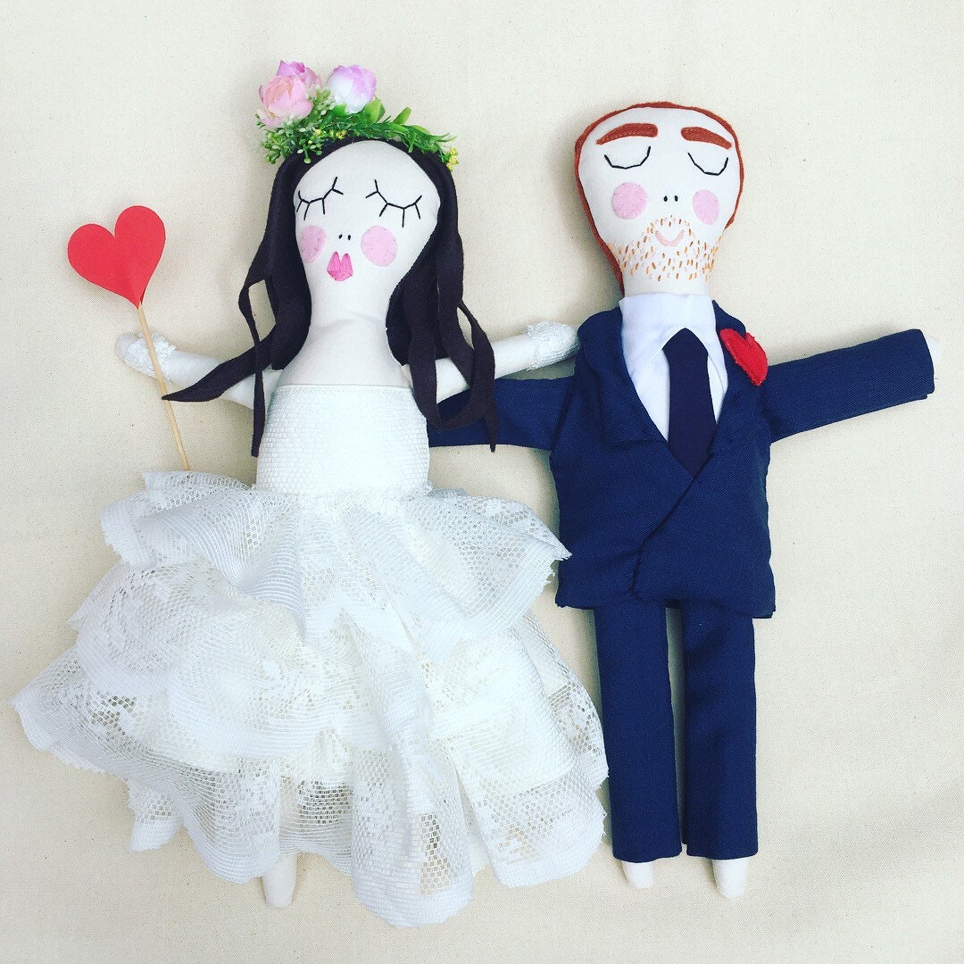 Cute Bride and Groom Handmade Wedding Dolls