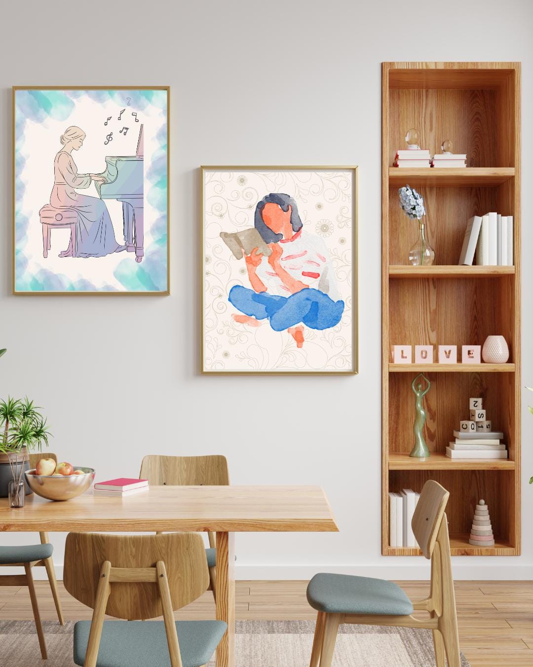 Woman Playing Piano Art Print | Elegant Music Room Decor (digital ...