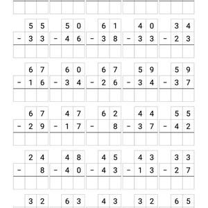 4th & 5th Grade Subtraction Workbook Printable Math Practice 10 Unique Worksheets Elementary Math PDF Download