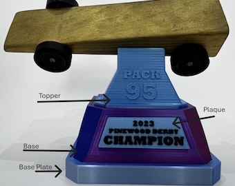 Custom Pinewood Derby Trophy | Car Display Stand