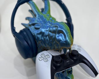 Dragon Head PlayStation 5 Controller and Headset Holder | Controller Stand | Gift for Gamers | Streamer Aesthetic | Headphone Hanger