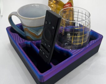 Coffee Couch Tray | Organization | Customization | Remote Storage | Snack Holder | Movie Organizer