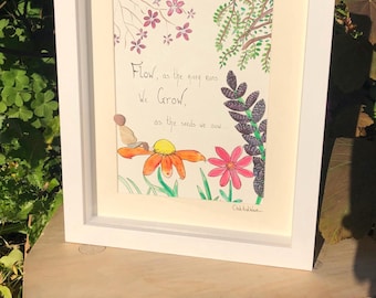 "Aquarell und Steinbild ""Flow"""