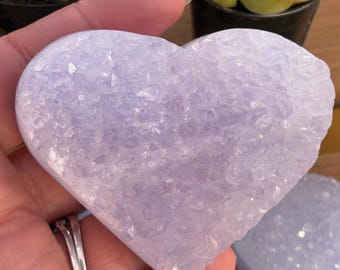 Druzy Blue Lace Agate Hearts