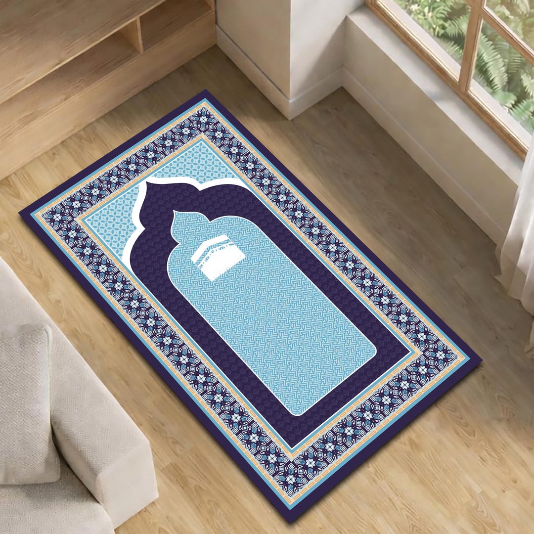 Muslim Rug Kaaba Pattern Prayer Rug, Modern Islamic Art, Travel Friendly - Etsy