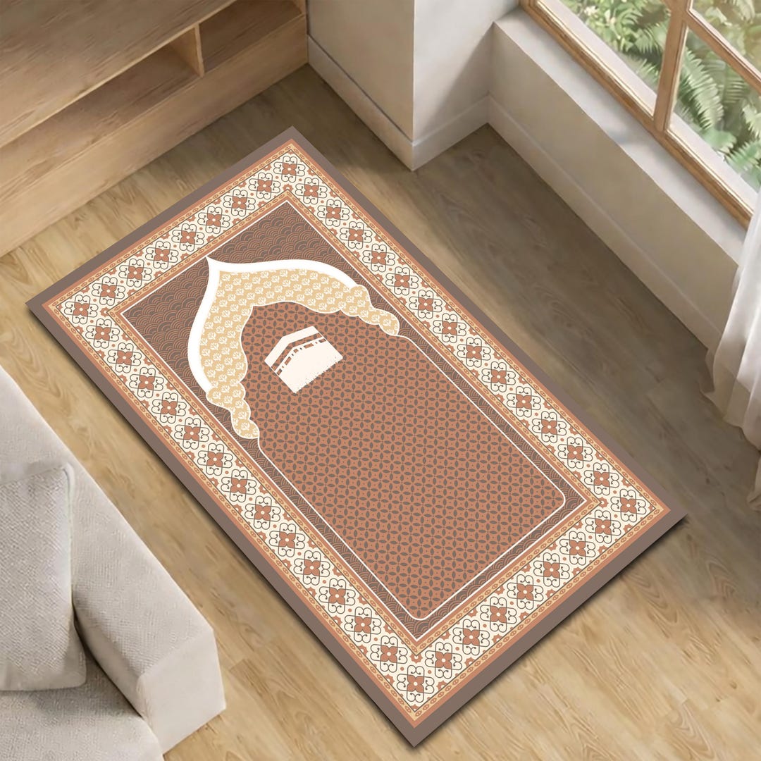 Muslim Rug Kaaba Pattern Washable Muslim Prayer Rug, Sajadah Prayer Mat - Etsy