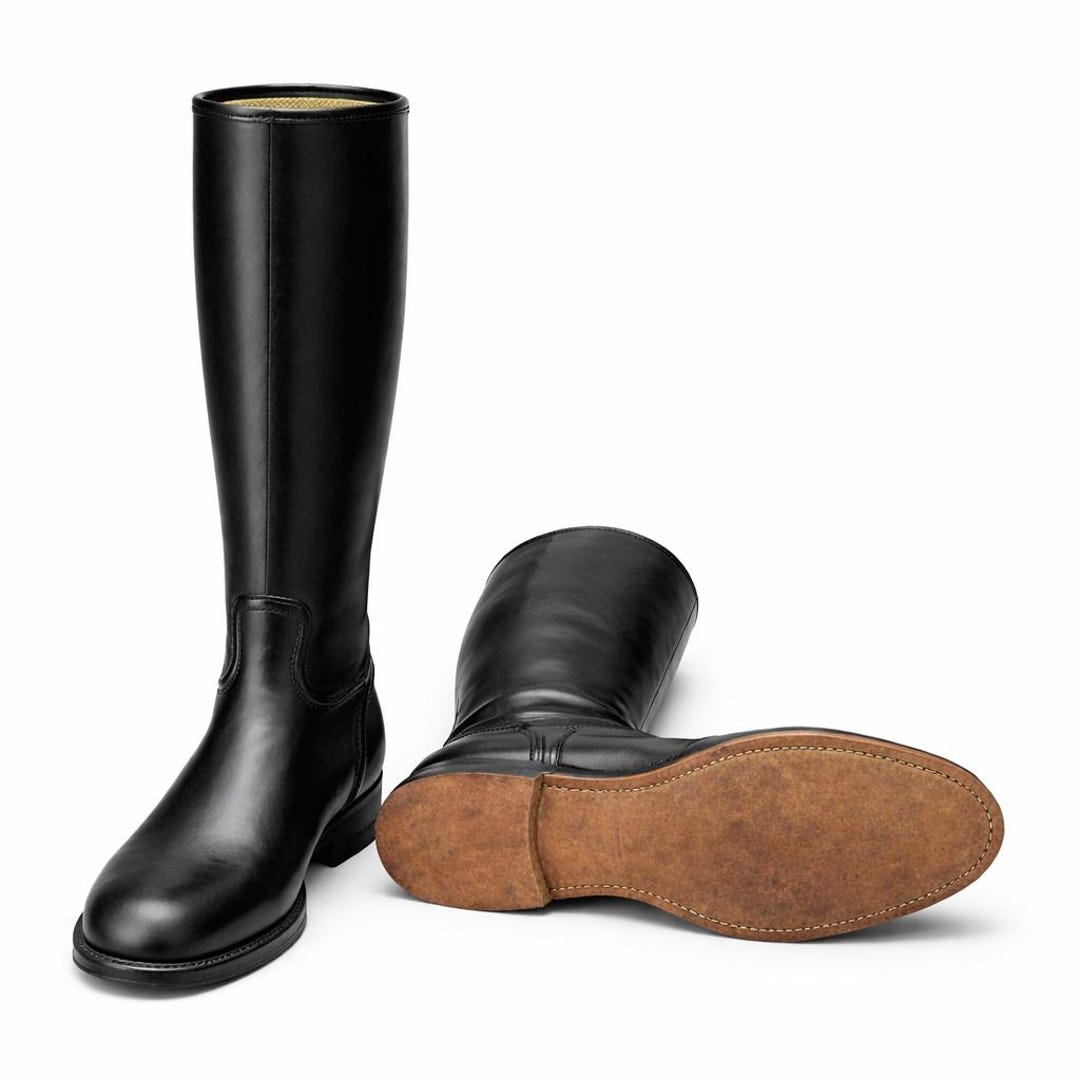 Classic Tall Leather Riding Boots – Inspired by Royal Equestrian Design ...