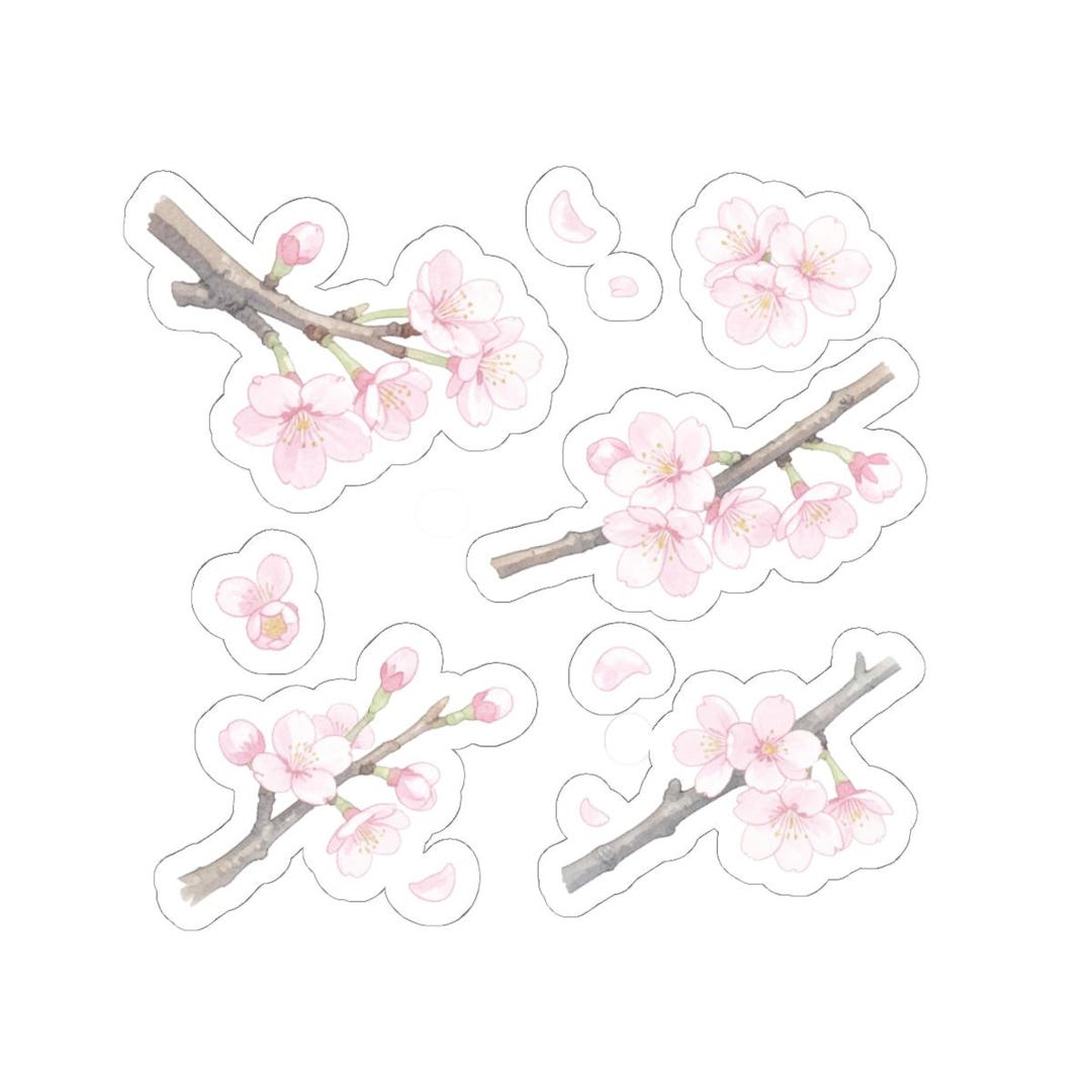 Sticker Try Branch Support Cherry Blossom Branch Stickers | Kiss-cut Floral Decals - Etsy