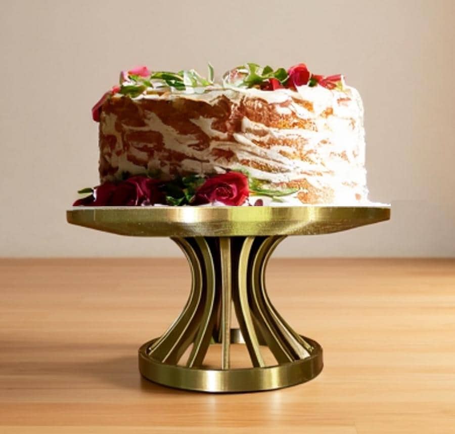 Support À Gâteau En Porcelaine - Blanc Et Doré à Prix
