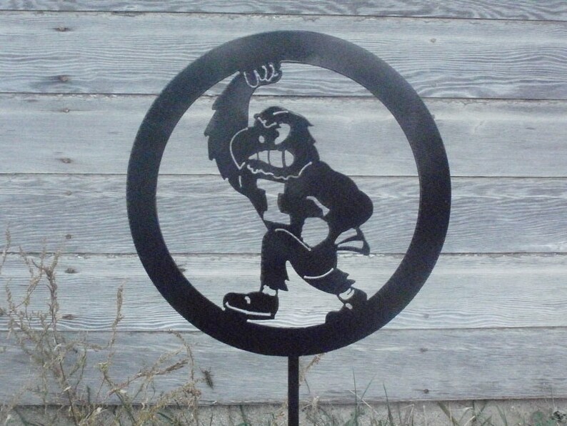 3' Tall Iowa Hawkeyes Metal Yard Stake Etsy