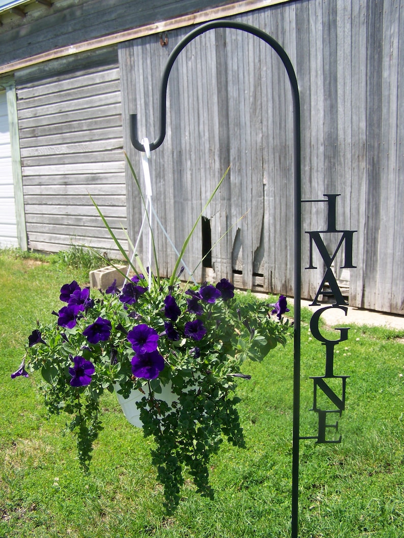 Shepherd Hook Yard Garden Decor Art Plant Holder Hook Etsy