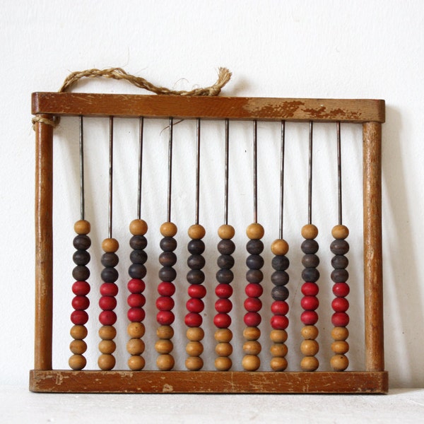 Lovely Vintage  little French wooden ABACUS