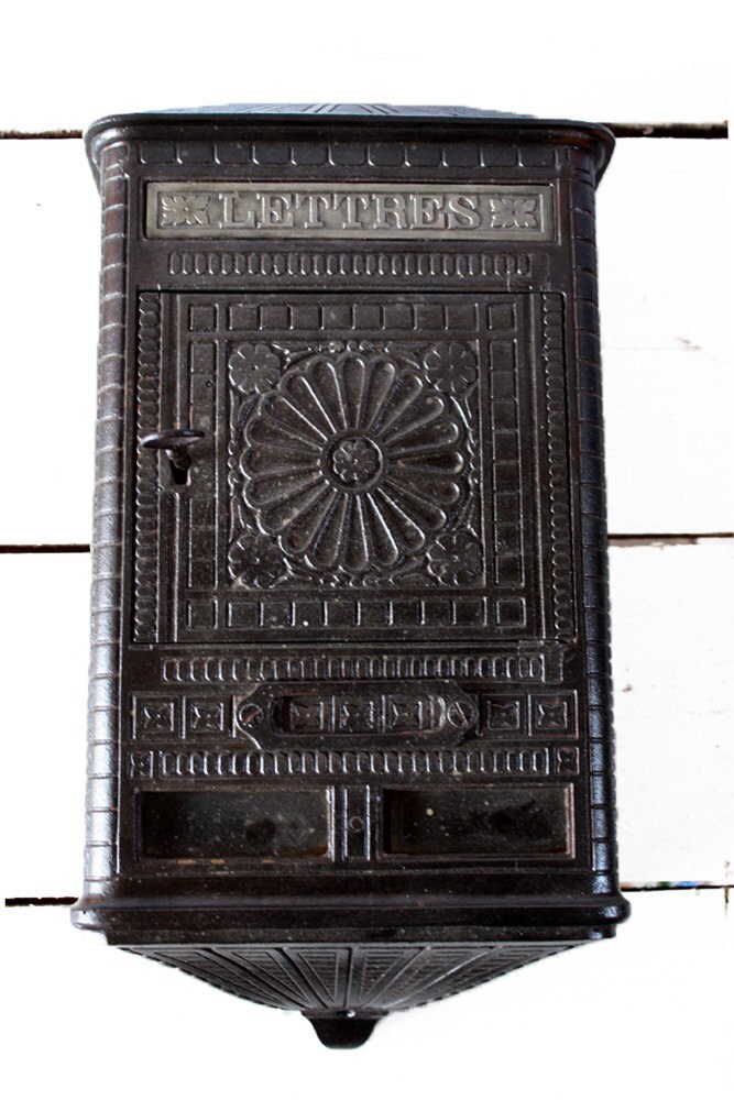 ORIGINAL French Cast iron art deco MAILBOX 1900 with its Etsy