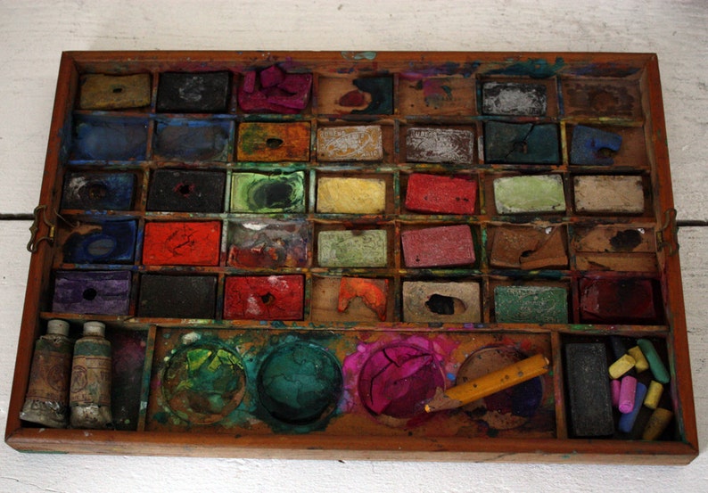 Antique french Artist PAINT BOX couleurs sans danger Etsy