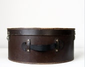 Old  French Brown Hat Luggage - French Hat Box