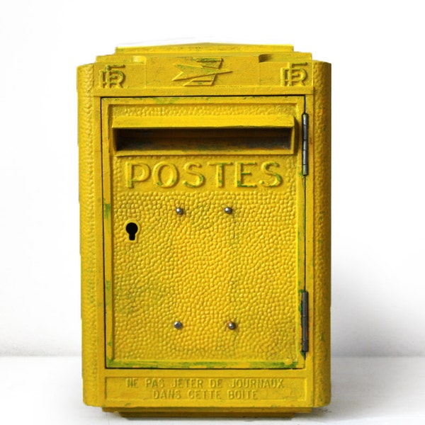 ORIGINAL French La POSTE  1975 Cast iron  Mailbox  Mid century Model Loft deco