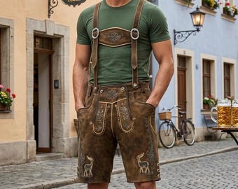 Herren Oktoberfest-Outfit - Lederhosen, Trachtenkaro