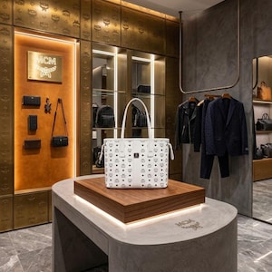 Bolso de hombro MCM Visetos gris coñac hecho a mano / Bolso bandolera estilo años 90 de Alemania Occidental. Regalo para ella.