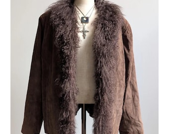 Vintage Brown Winter Shearling Jacket Real Inside With Real Shearling Jacket Coat Women