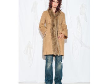 Vintage Penny Lane  Trim Afghan Coat Shearling Long Coat Winter Boho Hippie Bohemian Coat For Women