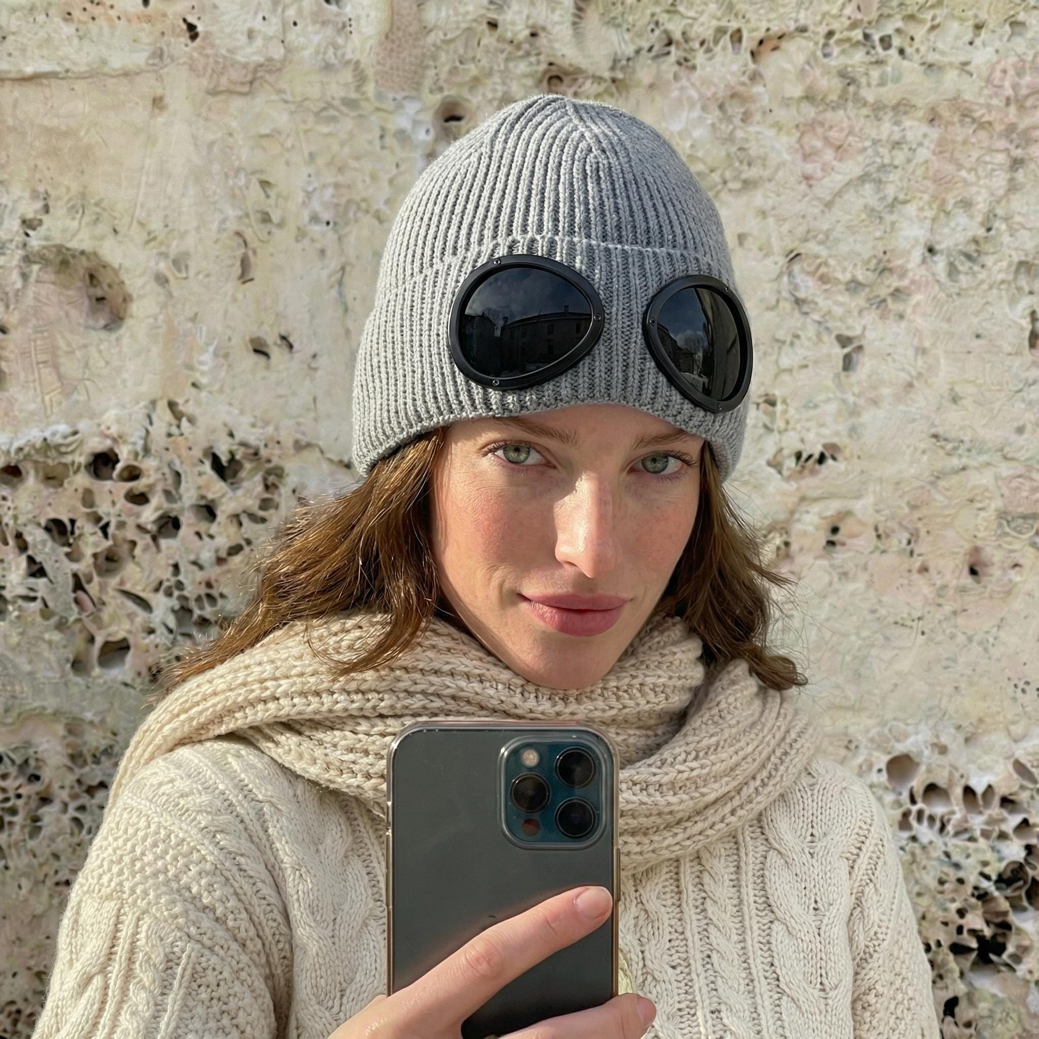 Company Goggle Beanie Black Cp Beanie Hat Company Goggle Beanie In