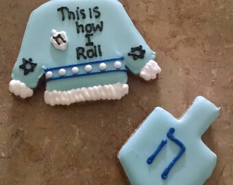 Hanukkah dog treats ugly sweater
