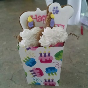 Personalized  Birthday Dog Treats cupcake dog treats in a favor box pet gift