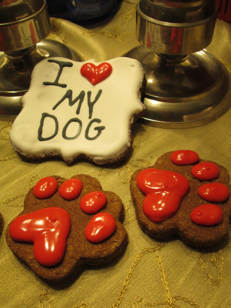 I love my dog treats paw print dog treats pet gift Etsy