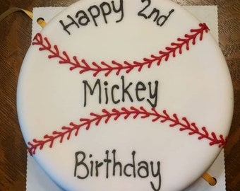 Baseball Dog Birthday Cake: Peanut Butter Banana Pet Treat (6 inch)