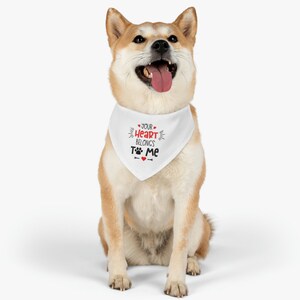 Valentine's Day Pet Bandana Collar your heart belongs to me image 3