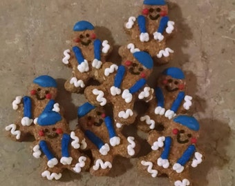 8 small jewish Gingerbread men Dog Treats for tiny dog toy breed treats Hanukkah pet gift