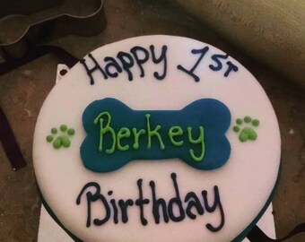 Personalized 6 inch Dog Birthday Cake Peanut Butter Banana dog cake