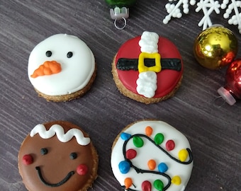 Mini Christmas treat Box Christmas Dog treats snowman gingerbread lights santa Limited edition