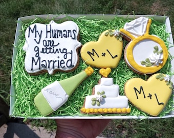 Engagement Dog Treats Wedding announcement dog treats  long lasting HARD treats