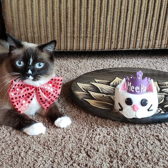 Personalized Kitty Cat Crown Happy Birthday Cake Gotcha Day