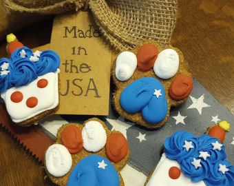 Summer Fourth of July Dog Treats God Bless America Red white and Blue