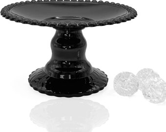 Plastic 4 in cake pedestal black