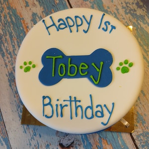 Personalized (6 in) Dog Birthday Cake Peanut Butter Banana dog cake pet gift feeds 8 dogs