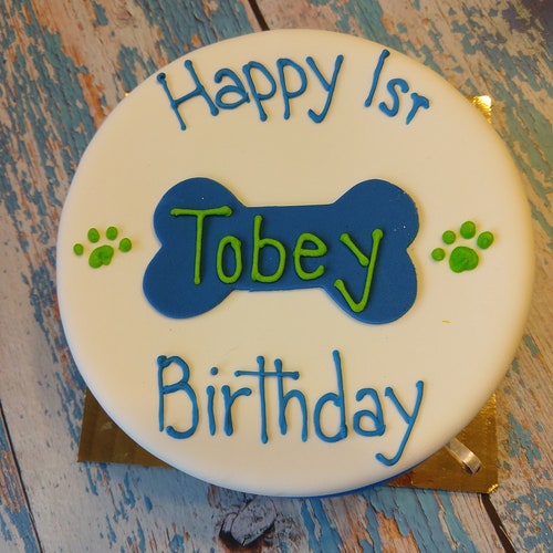 Personalized Birthday 4 Inch Dog Birthday Cake Peanut Butter Etsy